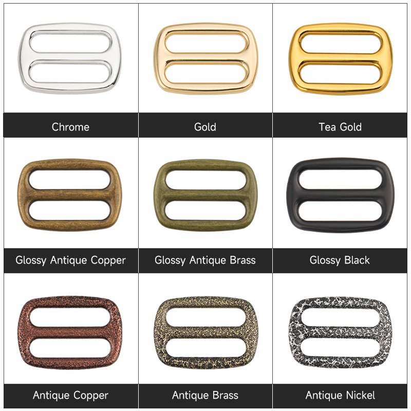 Bag Hardware Accessories 3/4 Inch Triglid Buckle Slide Adjustor 9 Colors Metal Buckle Strap 19mm Metal Slider Buckle for Handbag
