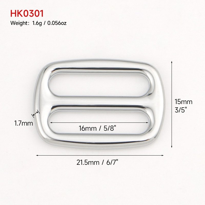 Bag Hardware Accessories 16mm Adjustable Buckle Strap Metal Tri Glide Buckle 5/8" Chrome Metal Alloy Adjustable Slider Buckle