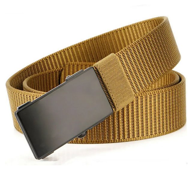 Nylon Ratchet Belts for Men, Mens Belts Casual with Automatic Buckle, No Holes Invisible Belt for Men