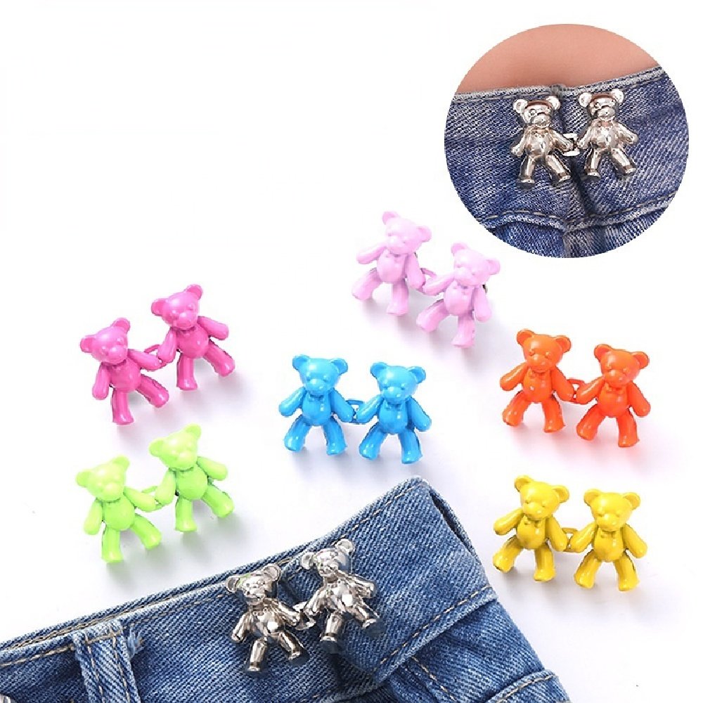Bear Nail-free Snap Button Waist Buckle Adjustable Adjust Waist Removable Retractable Nailfree Pant Clothing Metal Button Sewing