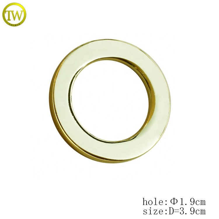 China supplier made metal o ring buckles light gold metal round flat ring for bags and shoes