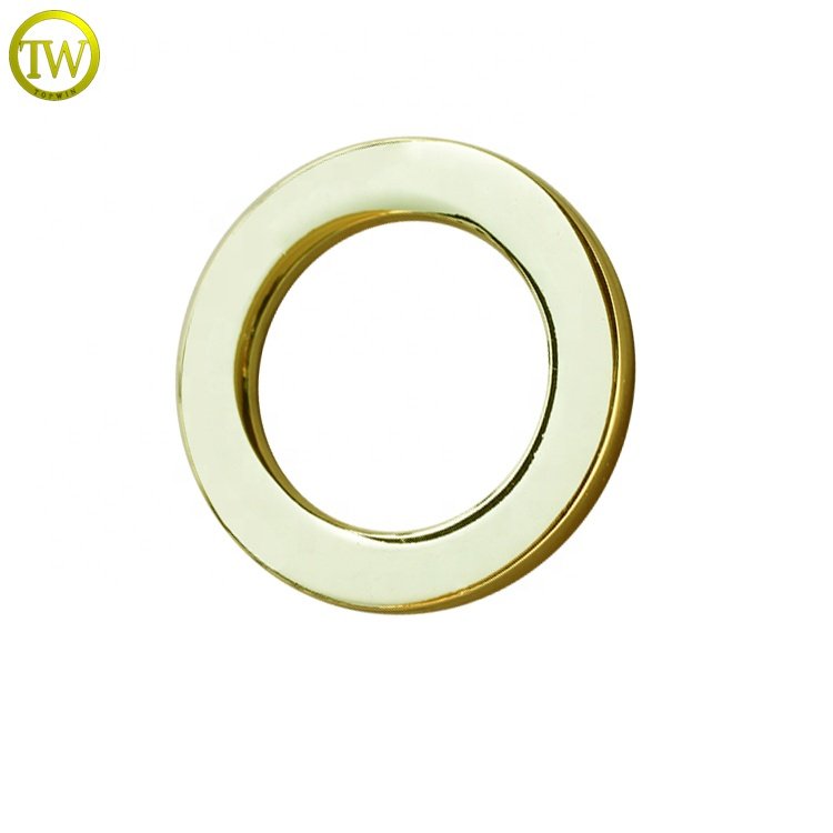 China supplier made metal o ring buckles light gold metal round flat ring for bags and shoes