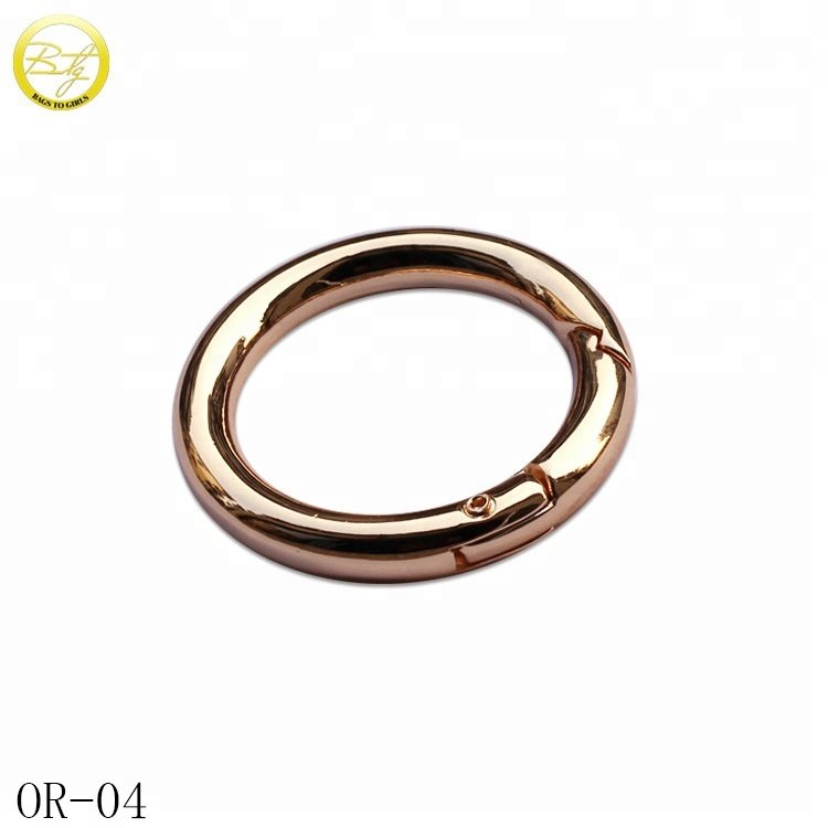 China supplier made metal o ring buckles light gold metal round flat ring for bags and shoes