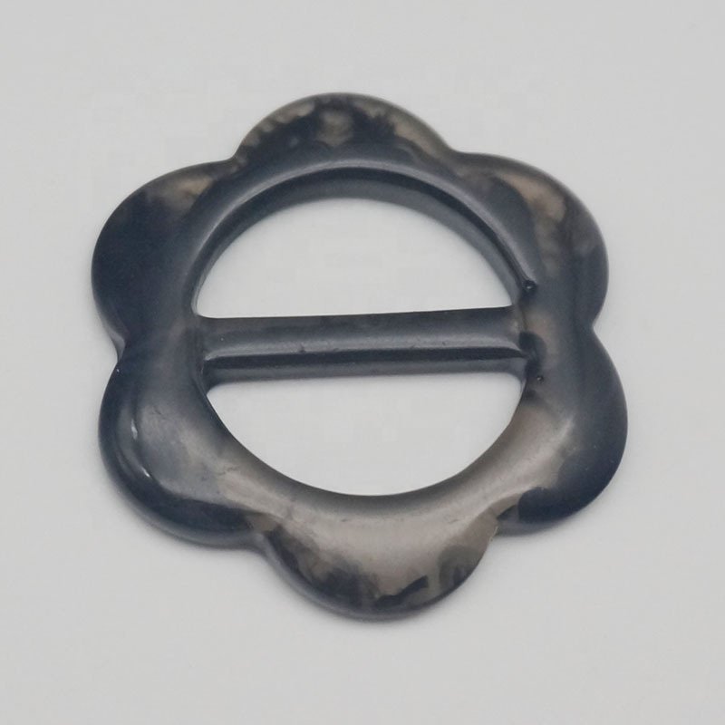 Fashion custom shell color plastic resin buckle ring coat buckle for woman