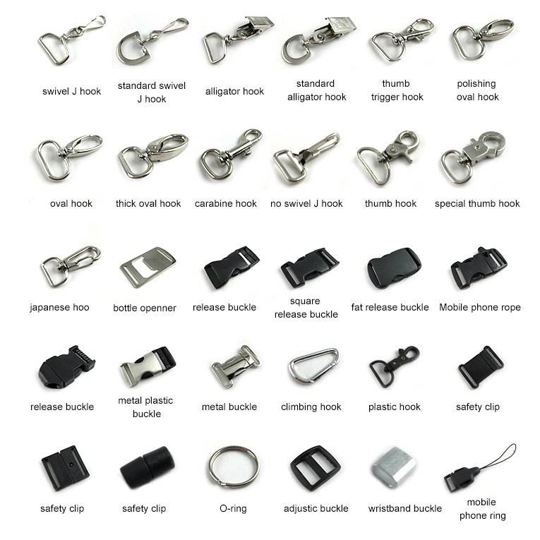 Factory Direct Supply Metal Buckle Clip Polyester Lanyard Accessories Lanyard Hook G hook Lobster hook