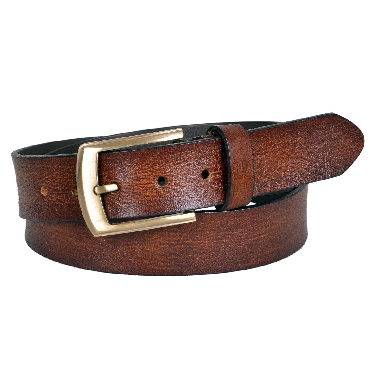 New Arrival Leather Belt Printed Design Brown Mens Leather Belt with Buckle Closure at Wholesale Price