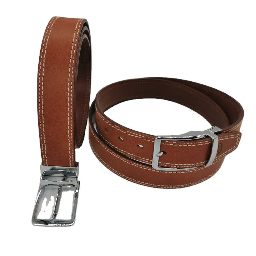 Superior Quality Men's belt Real leather belt metal zinc alloy buckle Smooth Leather Business style belt for men