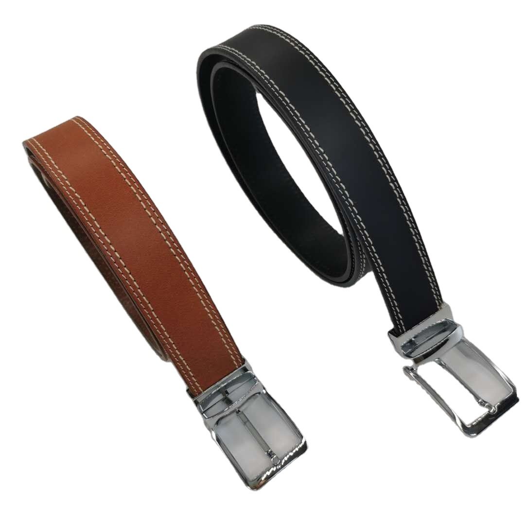 Superior Quality Men's belt Real leather belt metal zinc alloy buckle Smooth Leather Business style belt for men