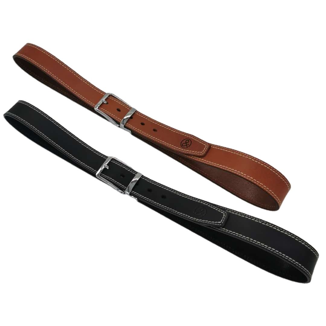 Superior Quality Men's belt Real leather belt metal zinc alloy buckle Smooth Leather Business style belt for men