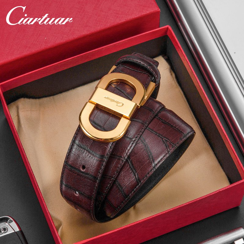 new arrival Pure leather belt genuine men business casual style belt glasses shape designer belts famous brands for men