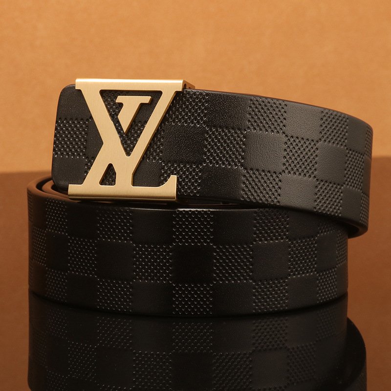 Belt Manufacturer Width Solid Brass Brushed Z Letter Cow Leather Screw Removable Beaded Western Buckle Belt For Men