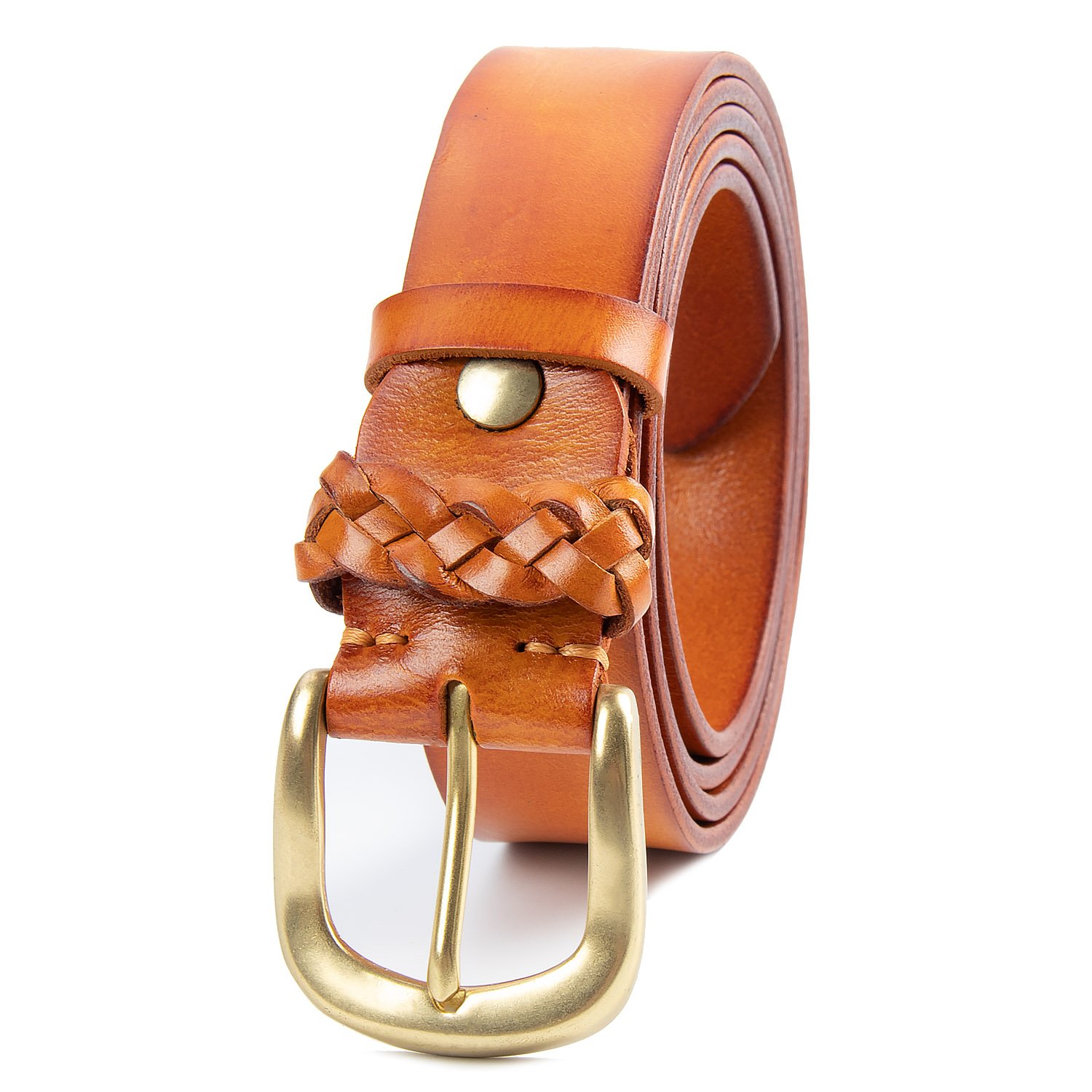 New Top Layer Cowhide Retro Men's Belt Thickened and Extended Men's Leather Belt Solid Brass Buckle
