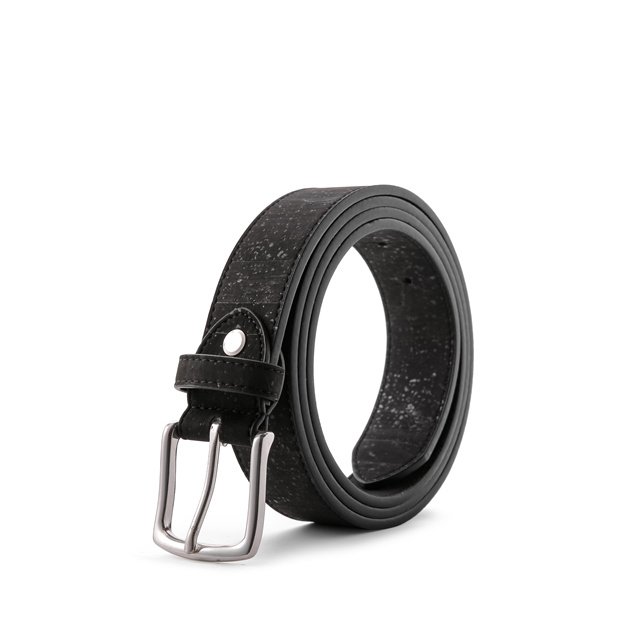 Natural and Sustainable Vegan Cork Fabric Belt with Nickle Free Silver Buckle For Men design eco-friendly cork leather belt
