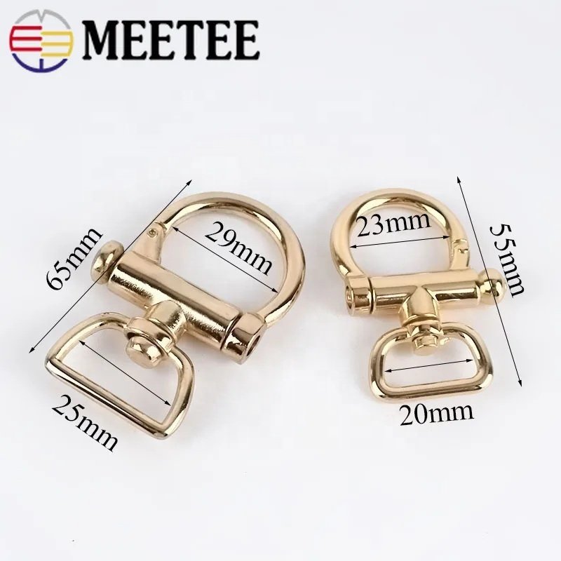 Meetee BF099 20/25mm Handbag Hardware Accessories Shoulder Bag Strap Dog Hook Activity Key Clasp Connection Buckle