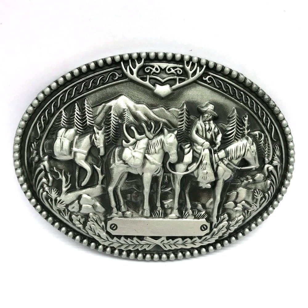 Vintage Oval Rider belt buckle western cowboy belt buckle for men