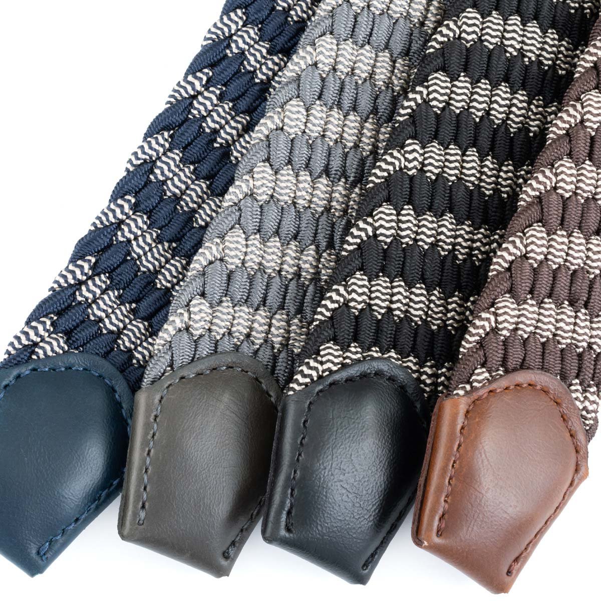 Multiple Option High Quality Pin Buckle Twill Pattern Elastic Braided Golf Belt for Gentlemen Activities Sports