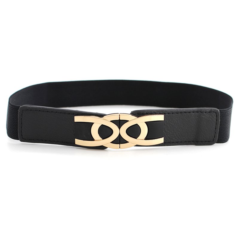 New style high quality Fashion 3CM width Gold Buckle Elastic Women Belts