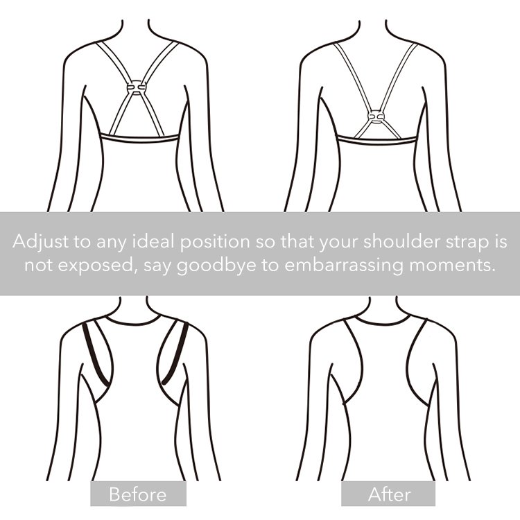 Bra Strap Holder Clip Plastic Bra Cross Back Clips Back Buckle for Bra Shoulder Strap