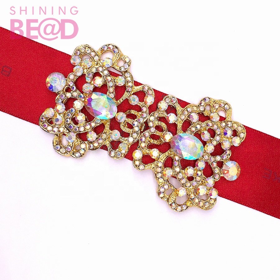 Wedding silver plated crystal rhinestone clasp coat buckles for dresses belt closures