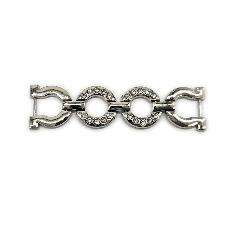 Custom Logo High Quality Decorative Bag Link Buckle Sandals Buckle Metal Luxury Rhinestone Pearl Shoes Buckle For Women