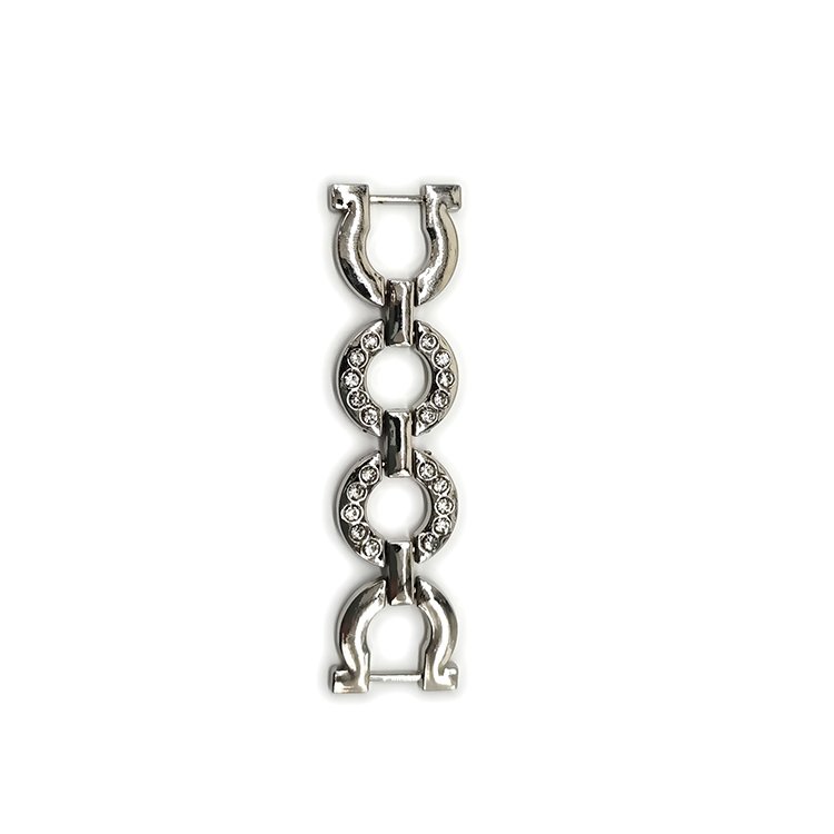 Custom Logo High Quality Decorative Bag Link Buckle Sandals Buckle Metal Luxury Rhinestone Pearl Shoes Buckle For Women