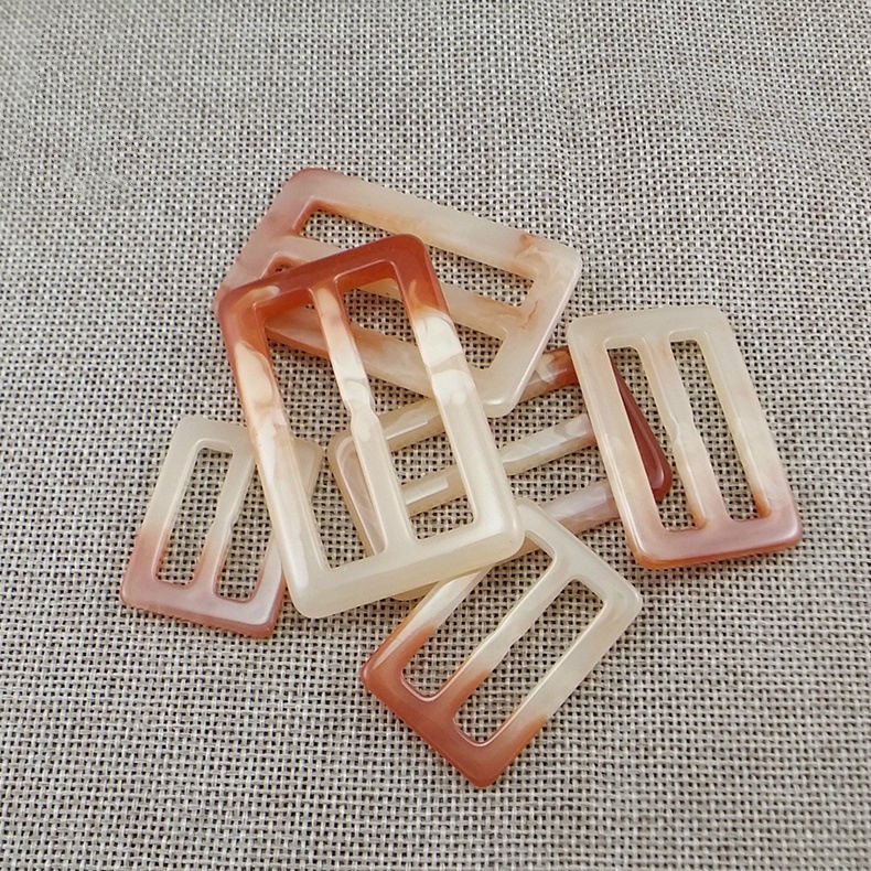 Custom Color Size Adjustable Plastic Rectangle Square Coat White Resin Belt Buckle
