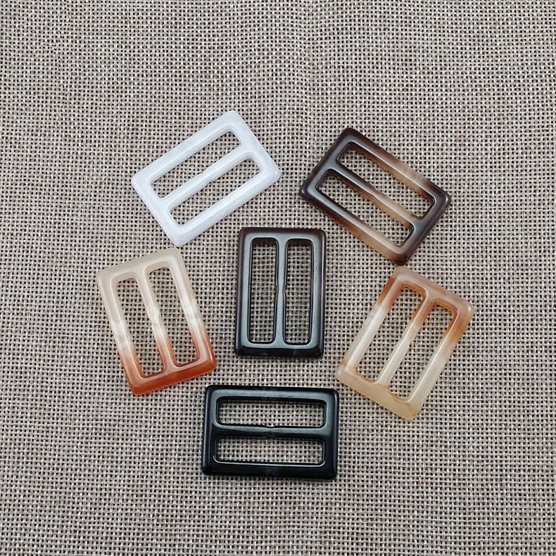 Custom Color Size Adjustable Plastic Rectangle Square Coat White Resin Belt Buckle