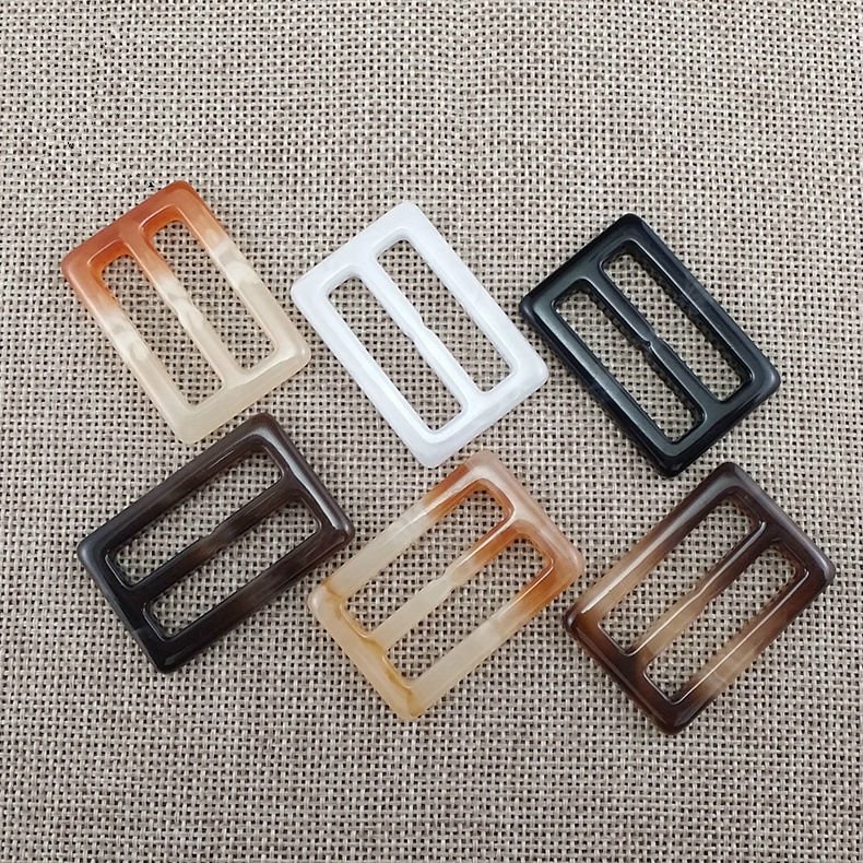 Custom Color Size Adjustable Plastic Rectangle Square Coat White Resin Belt Buckle