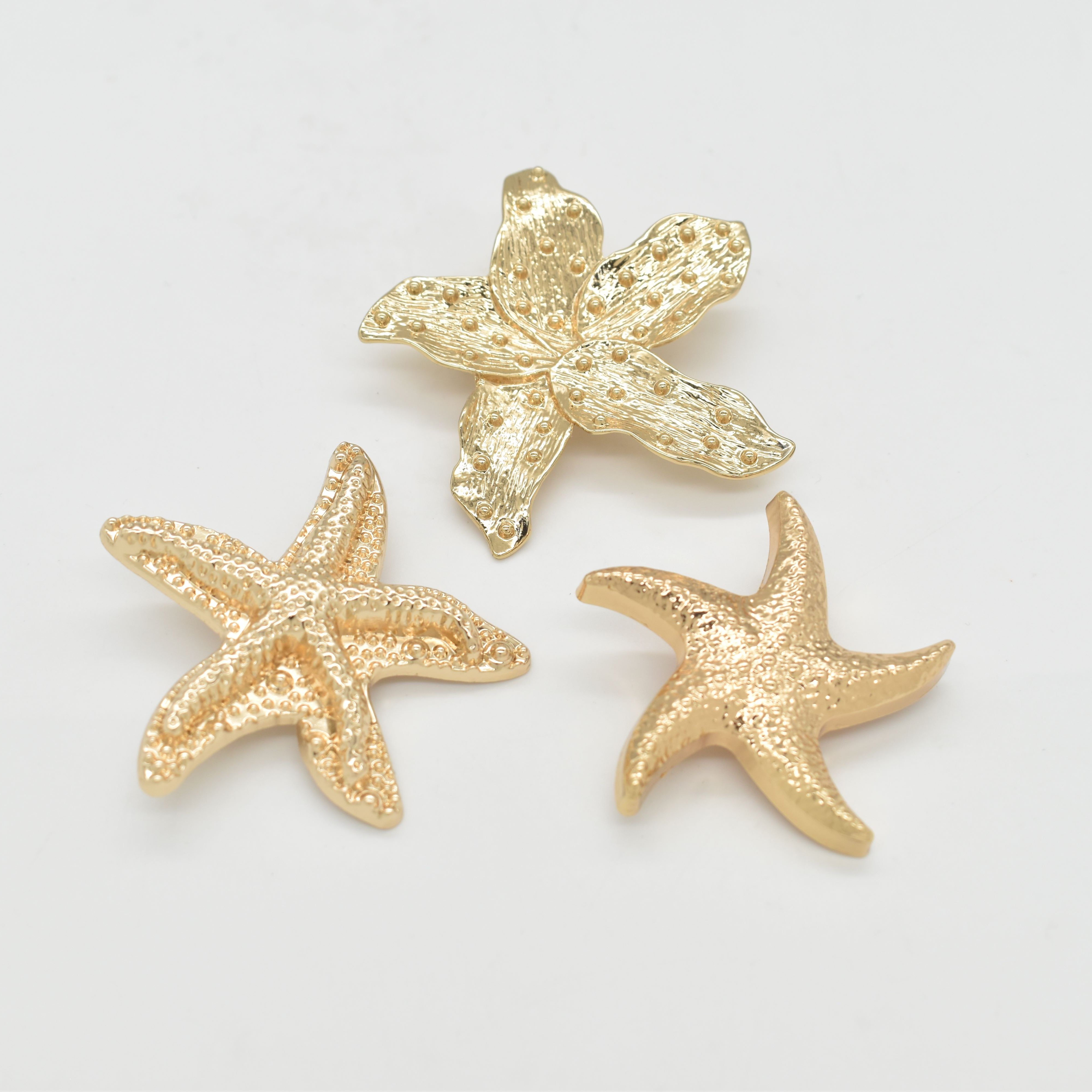 Starfish pin bikini buckle Fashion metal flower Ocean Sea Star Swimwear accessories for Luxury Swimsuit/Bra/Beach Bikini