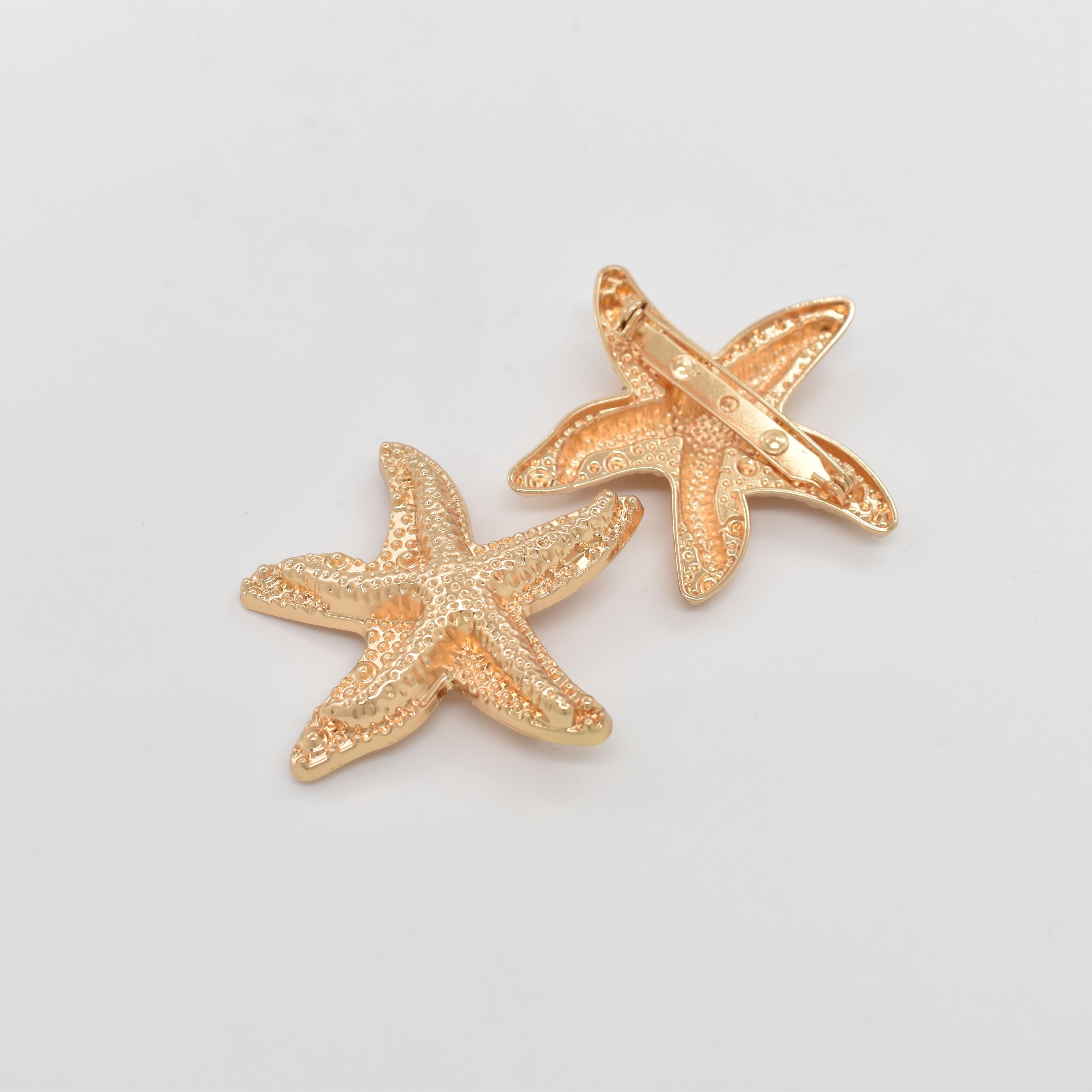 Starfish pin bikini buckle Fashion metal flower Ocean Sea Star Swimwear accessories for Luxury Swimsuit/Bra/Beach Bikini