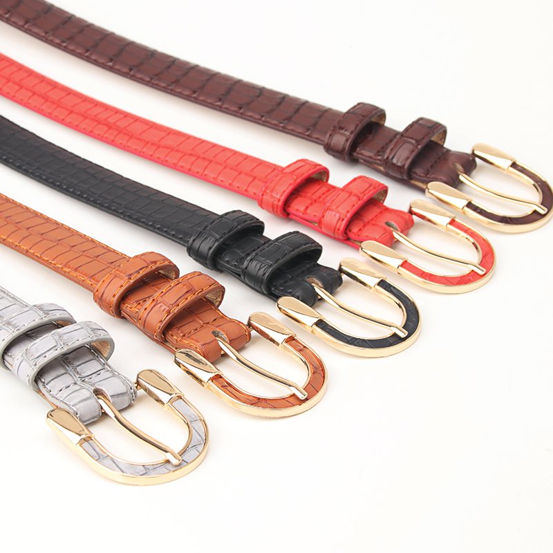 New fashion stone PU belt women's gold vintage leather buckle belt women simple everything with personality decorative belt