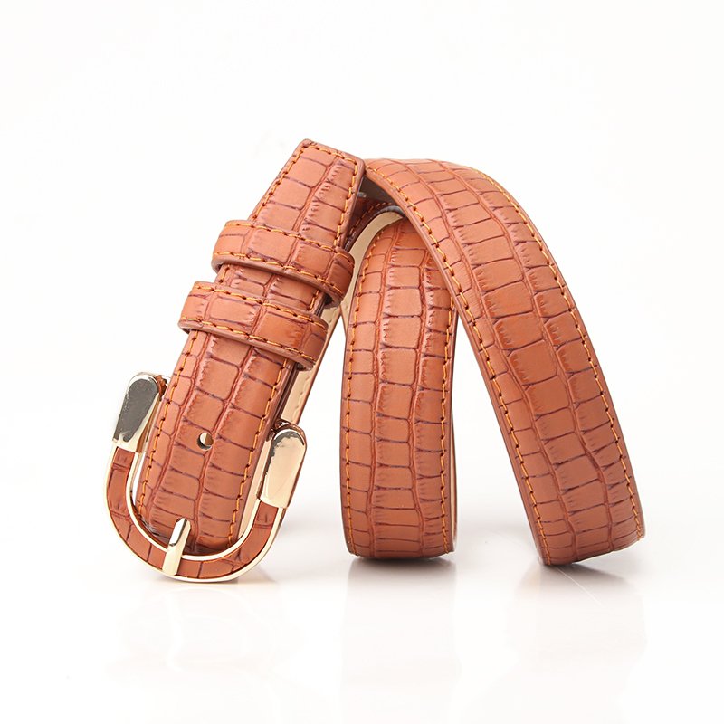 New fashion stone PU belt women's gold vintage leather buckle belt women simple everything with personality decorative belt