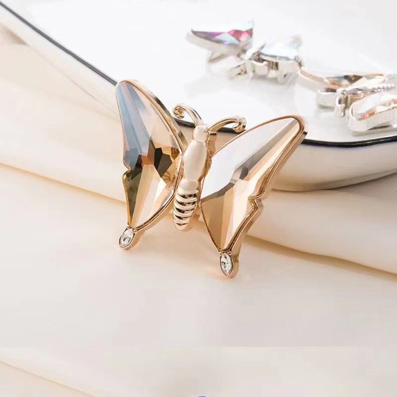 Butterfly shape custom rainbow crystal bra buckle swimwear metal accessories buckles metal bikini clasp