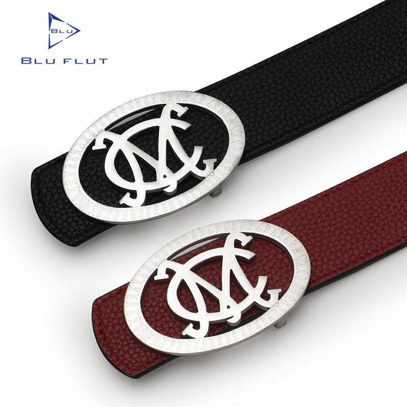 High quality custom stainless steel smooth buckle man belt leather belt double side men waist belt