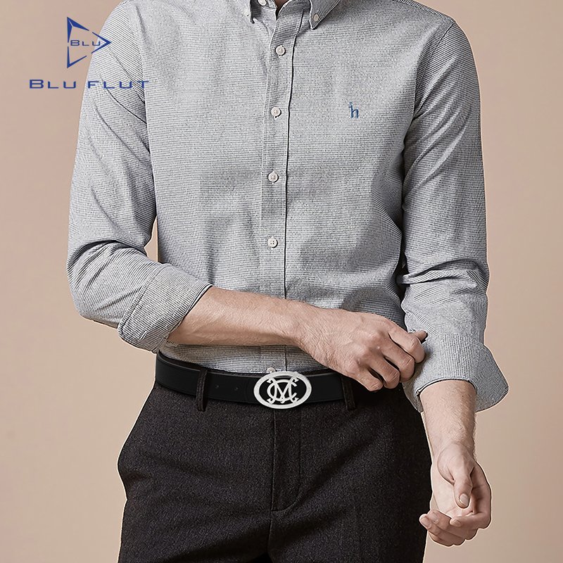 High quality custom stainless steel smooth buckle man belt leather belt double side men waist belt