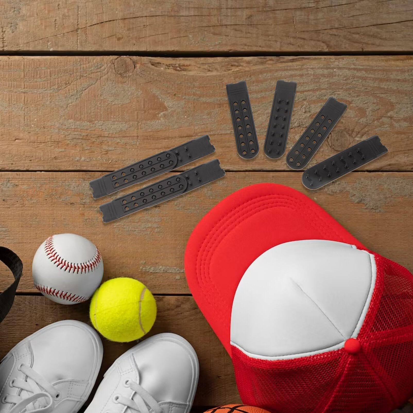 Snapback Strap Hats Caps Replacement Fastener Repair Plastic Snap Buckle Strap Adjustable Hat Extenders with 14 Holes