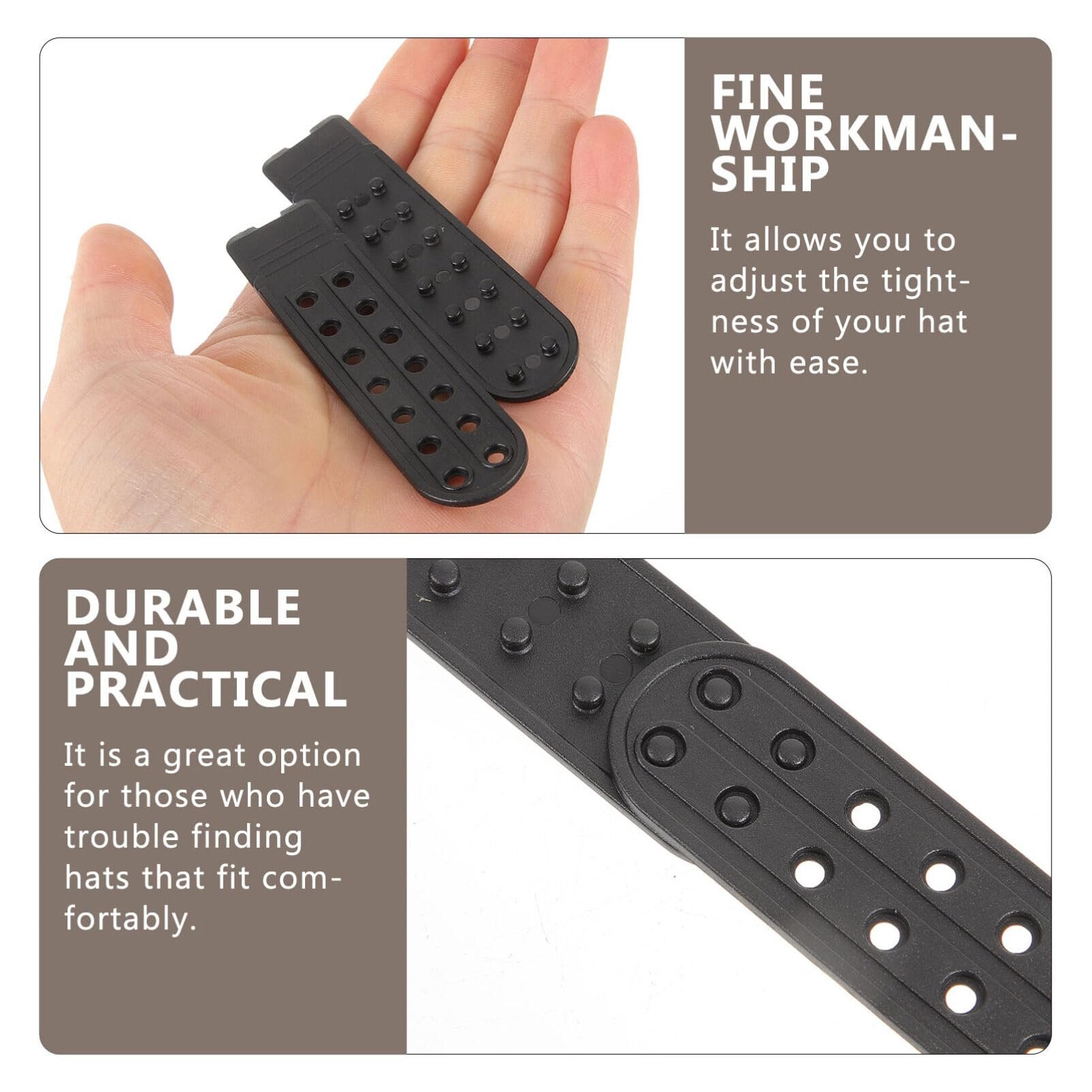 Snapback Strap Hats Caps Replacement Fastener Repair Plastic Snap Buckle Strap Adjustable Hat Extenders with 14 Holes