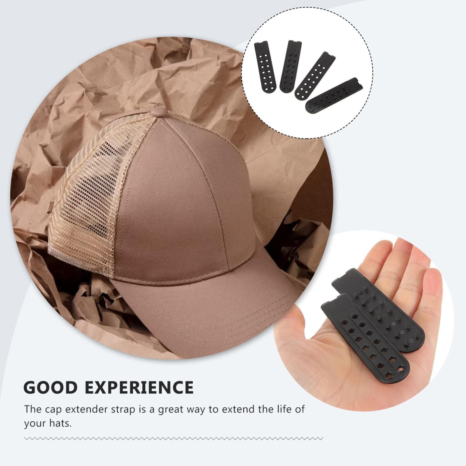 Snapback Strap Hats Caps Replacement Fastener Repair Plastic Snap Buckle Strap Adjustable Hat Extenders with 14 Holes