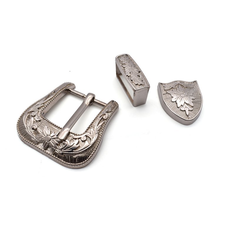 Wholesale Custom cowboy Belt Buckle 3 pieces Metal western cowboy belt buckle