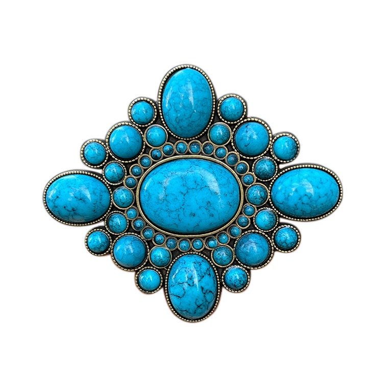 wholesale western cowboy plate buckle Vintage gemstone western belt buckle for men