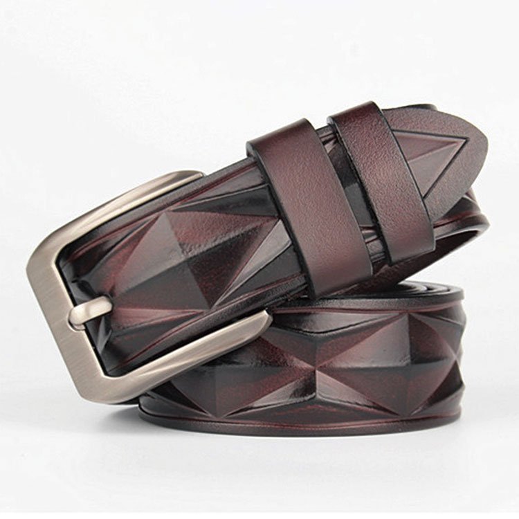 Custom Pin Buckle Antique Cowhide Luxury Jeans Men Pure Leather Belt For Men