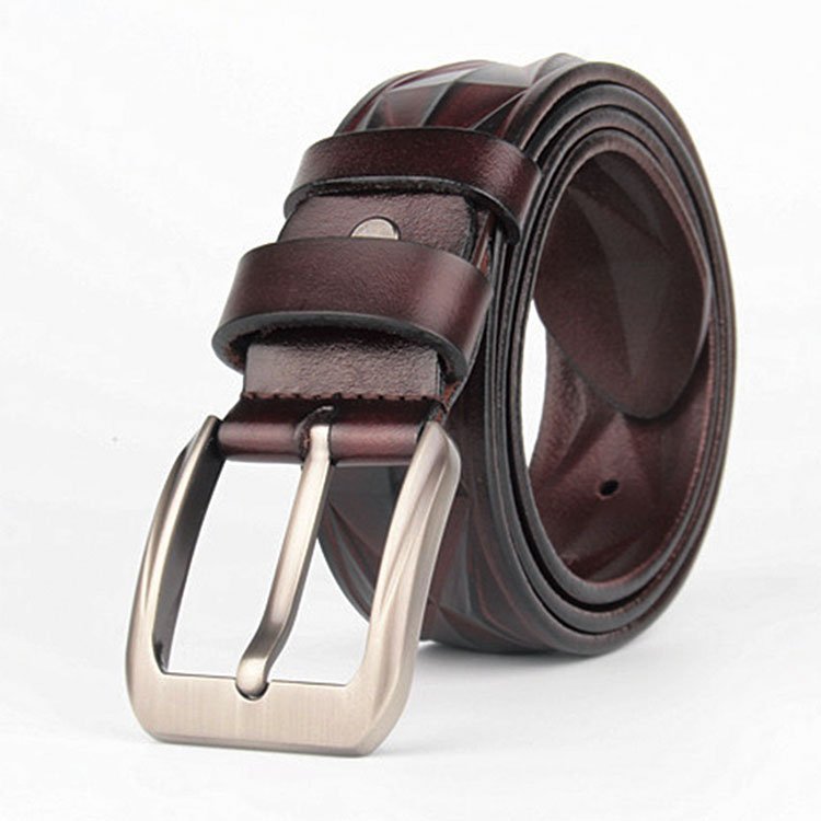 Custom Pin Buckle Antique Cowhide Luxury Jeans Men Pure Leather Belt For Men