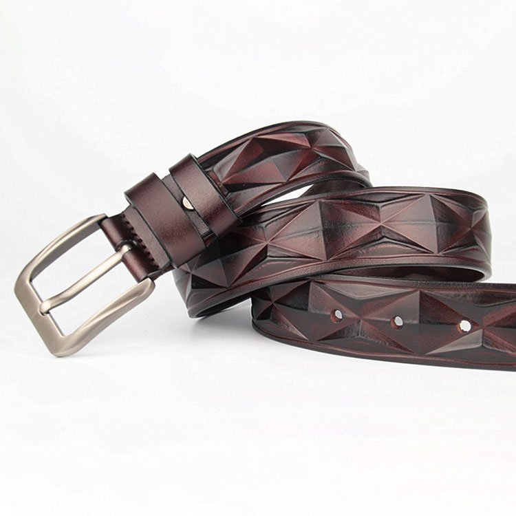 Custom Pin Buckle Antique Cowhide Luxury Jeans Men Pure Leather Belt For Men