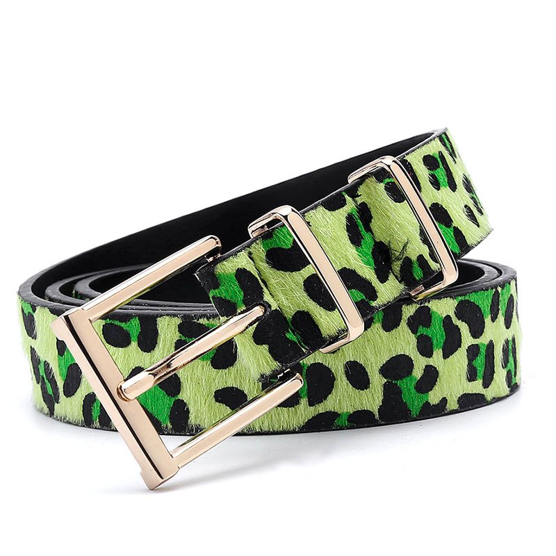 Leopard Print Horse Hair Women Belt Hitch Jeans Belt New Colorful Ladies Belt