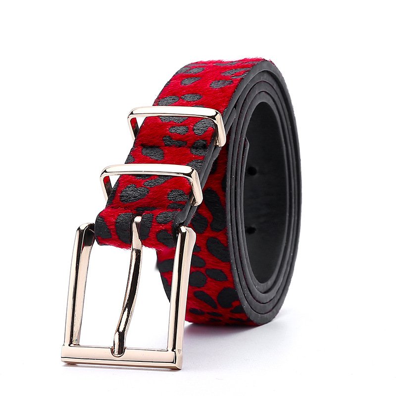 Leopard Print Horse Hair Women Belt Hitch Jeans Belt New Colorful Ladies Belt