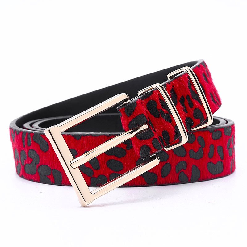 Leopard Print Horse Hair Women Belt Hitch Jeans Belt New Colorful Ladies Belt