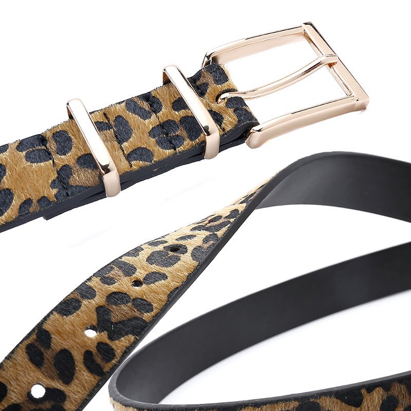 Leopard Print Horse Hair Women Belt Hitch Jeans Belt New Colorful Ladies Belt