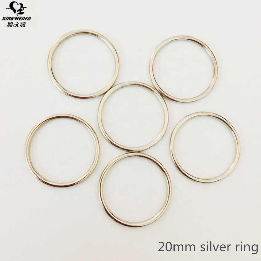 Underwear accessories bra buckles 20mm silver zinc alloy bra strap ring and adjuster