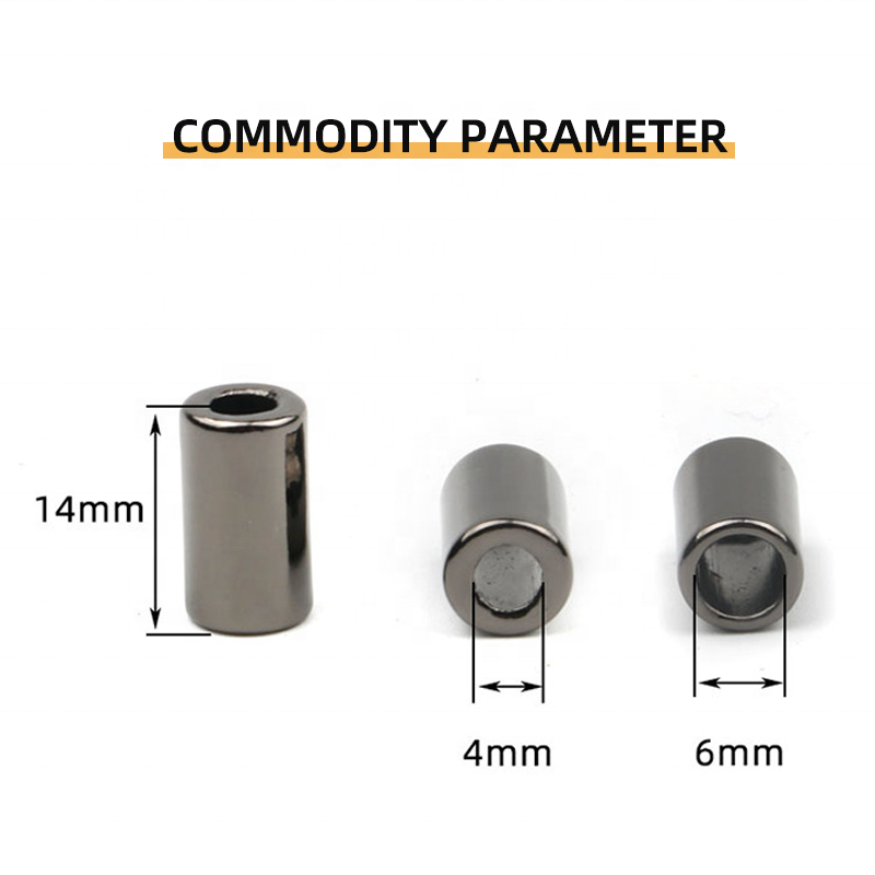 Metal straight bell down clothing accessories Rope buckle Hoodie rope adjustable button Elastic rope button