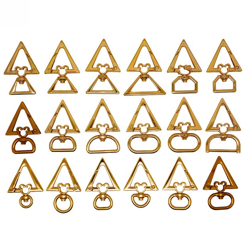 Christmas tree shape Metal spring gate o ring rose gold small snap hook key oval buckle ring for custom key chains